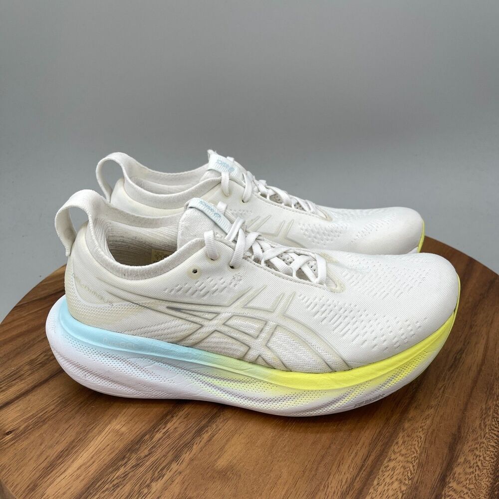 Asics Gel Nimbus 25 Shoes Womens Size 9 White Runninng Comfort Walking Sneakers
